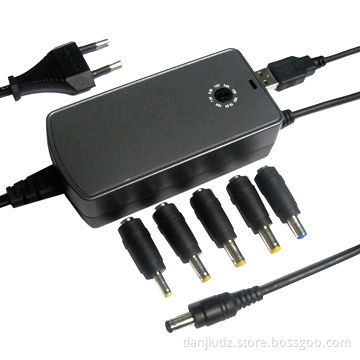40W Manual Knob Key Adjustable Voltage Multiple Laptop Battery Charger with USB 5V/1A